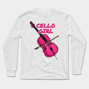 Cello Girl Female Cellist String Quartet Funny Long Sleeve T-Shirt